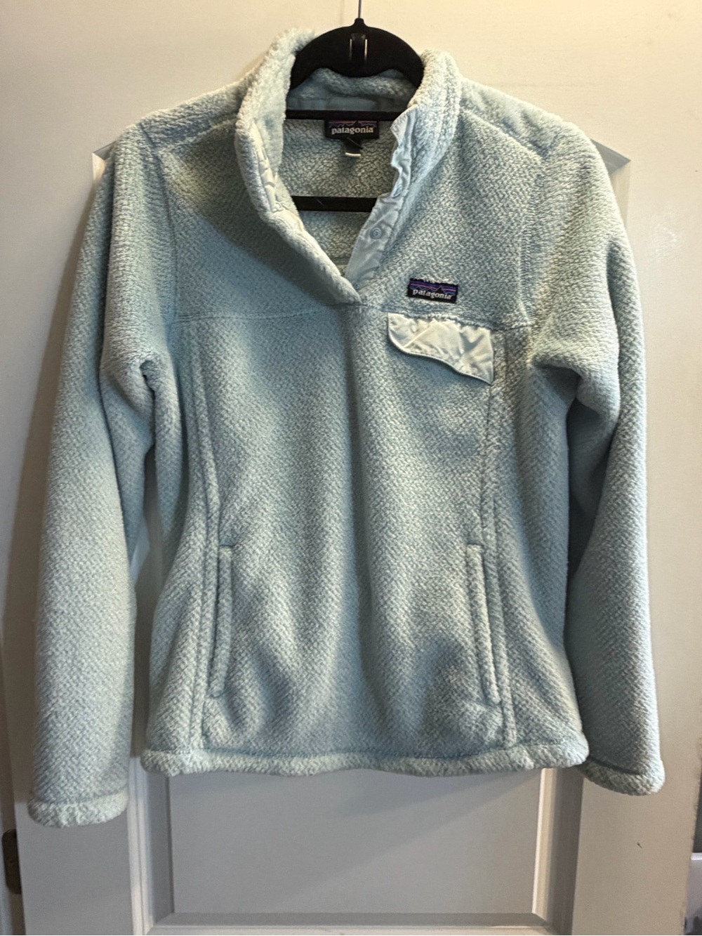 Patagonia Light Blue Cowl-Neck Fleece Pullover